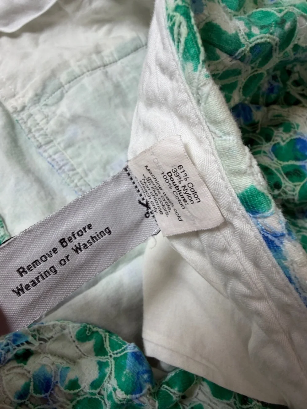Madewell Blue & Green‎ Floral High-Waist Shorts